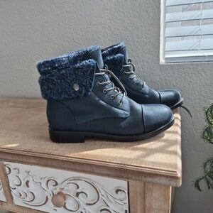 Cliffs by WHITE MOUNTAIN Navy Lace-Up Boots